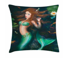 Mermaid Lake Lilies Pillow Cover