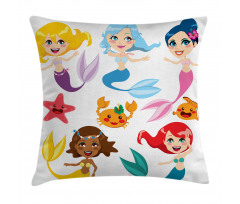 Mermaids Sea Friends Pillow Cover