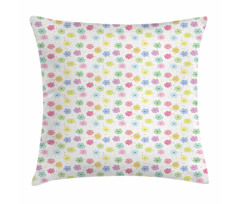 Colorful Paint Blots Flowers Pillow Cover