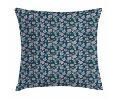 Top View Botanical Elements Pillow Cover