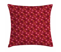 Flowers Leaves Polka Dots Pillow Cover