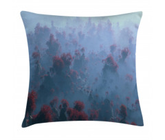 Autumn Trees in Mist Pillow Cover