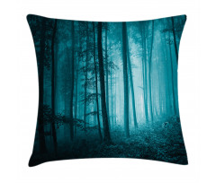 Foggy Dark Country Forest Pillow Cover