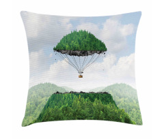 Hot Air Balloon Mountain Pillow Cover