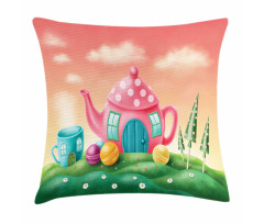 Teapot and Teacup House Pillow Cover