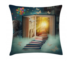 Magic Book and Animals Pillow Cover