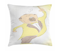 Singing Man Pastel Sketch Pillow Cover