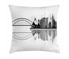 Monochrome Sydney Skyline Pillow Cover