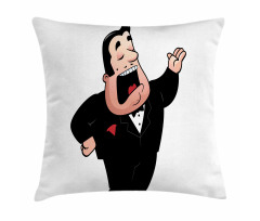 Cartoon Singer Man in Smokin Pillow Cover