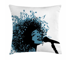 Singer Afro Music Note Hair Pillow Cover