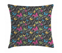 Butterflies on Zebra Pillow Cover