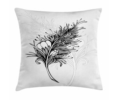 Doodle Style Plumage Boho Pillow Cover