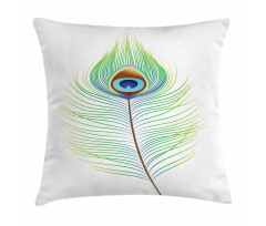 Single Retro Plume Peacock Pillow Cover