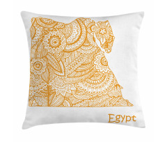 Egypt Map Flower Pillow Cover