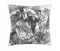 Old Engraving Baby Pillow Cover