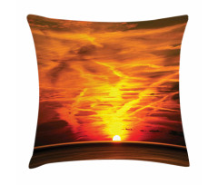 Sunset over Horizon Sea Pillow Cover