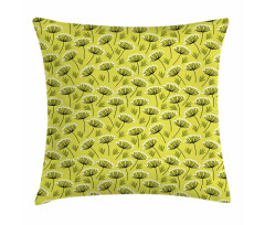 Doodle Style Branches Herbs Pillow Cover