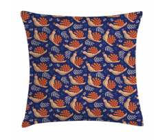 Leaves Polka Dots and Snails Pillow Cover