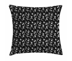 Polka Dots Chains Flowers Pillow Cover