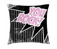 Halftone Style Text Bubble Pillow Cover