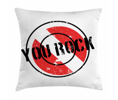 Grunge Look Stamp Graphic Pillow Cover