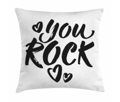 Monochrome Cursive Wording Pillow Cover