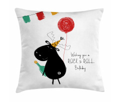 Rock and Roll Moose Pillow Cover