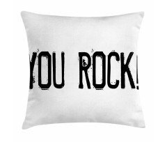 Grungy Stamp Lettering Pillow Cover