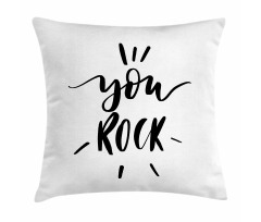 Monochrome Lettering Art Pillow Cover