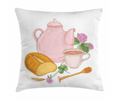 Honey Spoon Cup of Coffee Pillow Cover