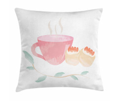 Watercolor Scones Cup Pillow Cover