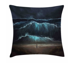 Gothic Wave Alone Woman Pillow Cover