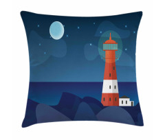 Lighthouse at Night Pillow Cover