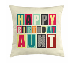 Funky Happy Birthday Lettering Pillow Cover