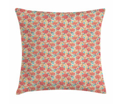 Summer Time Flowers Leaves Pillow Cover