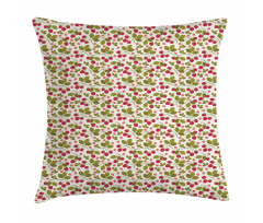 Raspberries Botany Artwork Pillow Cover