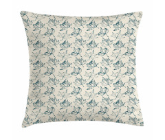 Hand Drawn Botany Motifs Pillow Cover