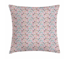 Asters on a Pale Blue Back Pillow Cover