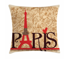 Paris Eiffel Tower View Pillow Cover