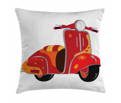 Hippie Urban Scooter Pillow Cover