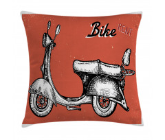Scooter Bicycle Sign Pillow Cover