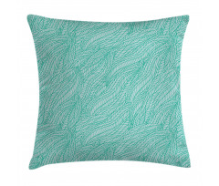 Abstract Doodle Leaves Pillow Cover