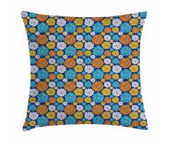 Folkloric Look Flower Art Pillow Cover