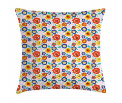 Flowers in Colorful Tones Pillow Cover