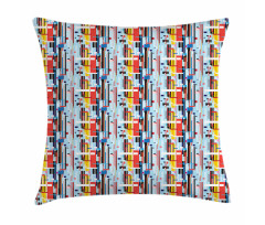 Colorful Digital Stripes Pillow Cover