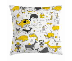 Childish Funny Animals Pillow Cover