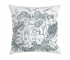 Monochrome Art Easter Pillow Cover