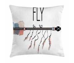 Native Arrow and Feather Fly Pillow Cover