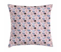 Fish and Bubbles on Stripes Pillow Cover