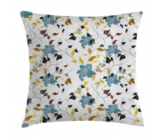 Colorful Flowers Leaf Pillow Cover